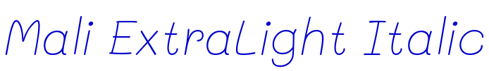 Mali ExtraLight Italic الخط